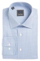 Men's David Donahue Regular Fit Houndstooth Dress Shirt .5 34/35 - Blue