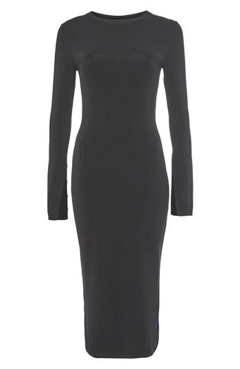 Women's Topshop Pointelle Midi Dress - Black