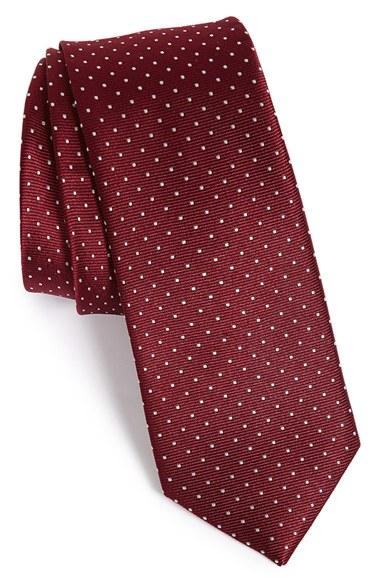 Men's The Tie Bar Dot Silk Tie, Size - Red