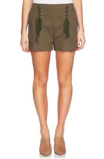 Women's 1.state Lace-up Detail Flat Front Shorts, Size - Black