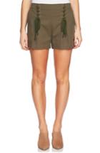 Women's 1.state Lace-up Detail Flat Front Shorts, Size - Black