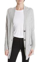 Women's Brochu Walker Deconstructed Button Up Cashmere Cardigan - Grey