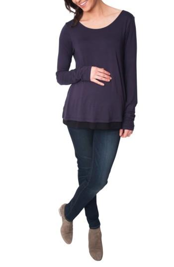 Women's Nom Lila Maternity/nursing Top - Blue