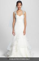 Women's Hayley Paige 'emeryn' Embellished Tiered Chiffon Mermaid Dress, Size - Ivory