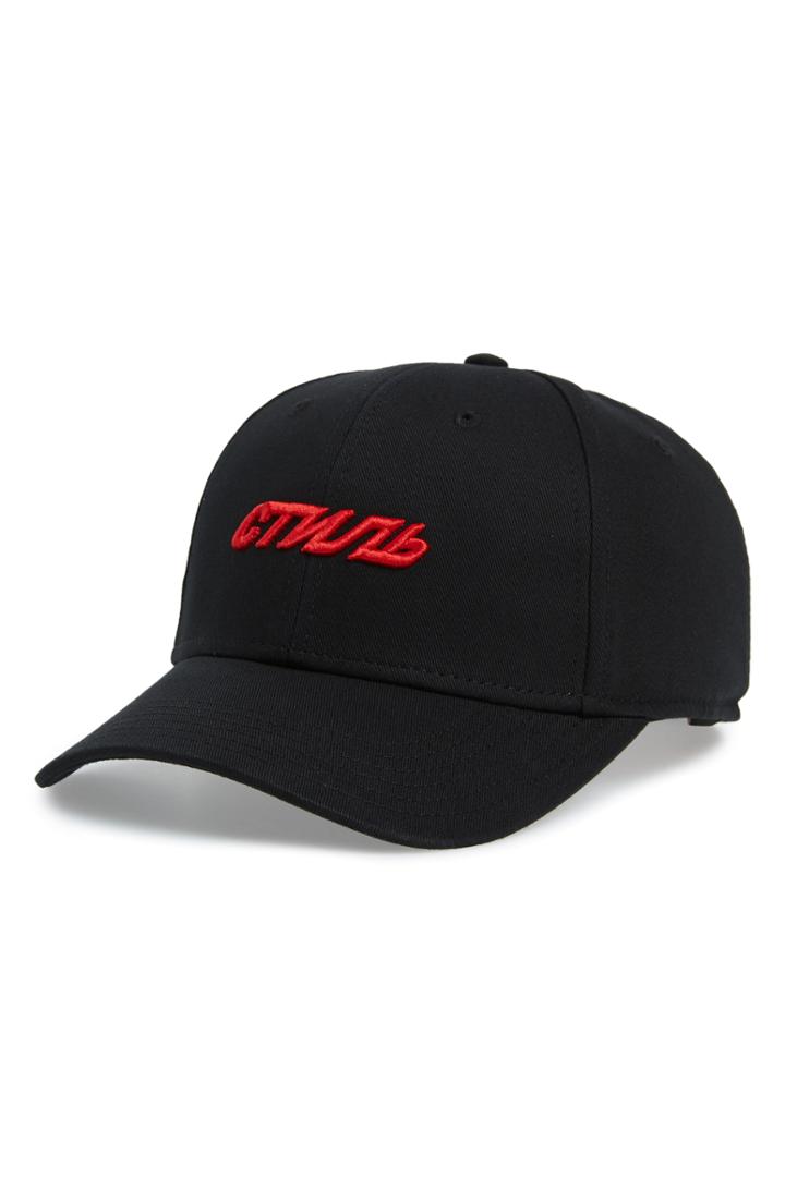 Men's Heron Preston Embroidered Ball Cap - Black