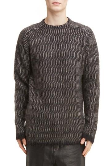 Men's Rick Owens Brushed Mohair Blend Sweater, Size - Black