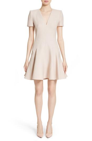 Women's Alexander Mcqueen Wool & Silk Blend Fit & Flare Dress Us / 40 It - Pink