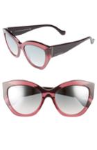 Women's Balenciaga 56mm Cat Eye Sunglasses - Burgundy/ Ruthenium/ Gradient