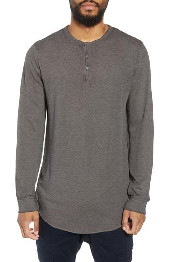 Men's The Rail Longline Burnout Henley - Grey