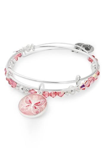 Women's Alex And Ani Set Of 2 Art Infusion Butterfly Bracelets