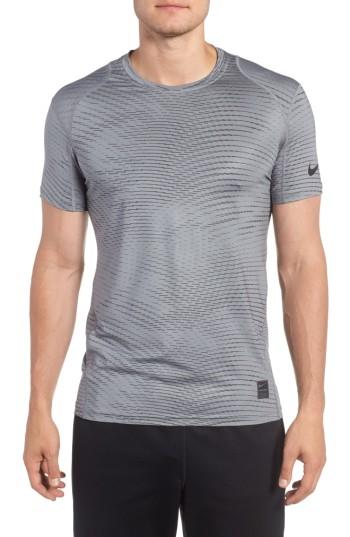 Men's Nike Fitted Athletic T-shirt, Size - Grey