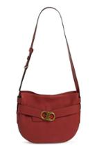 Tory Burch 'gemini' Belted Leather Hobo - Red