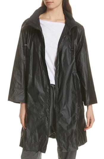 Women's Eileen Fisher Long Organic Cotton Jacket, Size /x-small - Black