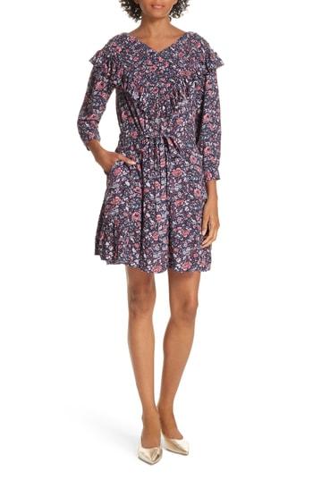 Women's La Vie Rebecca Taylor Floral Ruffle Cotton Toile Dress - Purple