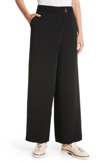 Women's Ted Baker London Yasin Wide Leg Wrap Front Trousers