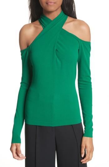 Women's Milly Crisscross Keyhole Neck Top - Green