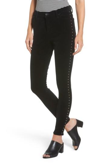 Women's Band Of Gypsies Lola Studded Skinny Jeans - Black