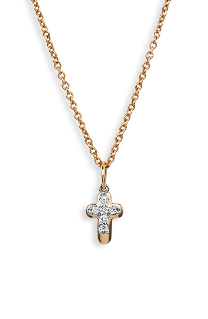 Women's Bony Levy Icons 18k Gold & Diamond Cross Pendant Necklace (nordstrom Exclusive)