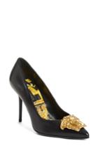 Women's Versace Palazzo Medusa Pointy Toe Pump Us / 36eu - Black