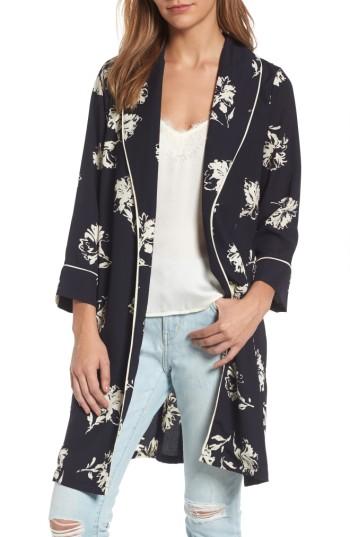 Women's Treasure & Bond Print Kimono /small - Blue