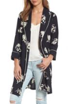 Women's Treasure & Bond Print Kimono /small - Blue