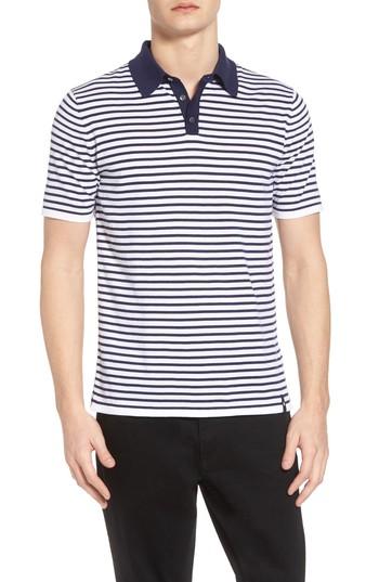 Men's Vilebrequin Stripe Jersey Polo - Blue