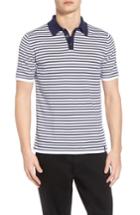 Men's Vilebrequin Stripe Jersey Polo - Blue