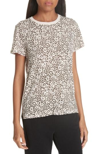 Women's Atm Anthony Thomas Melillo Schoolboy Slubbed Leopard Tee - Pink