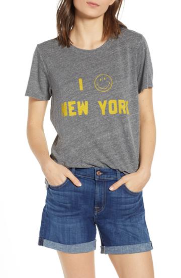 Women's Day By Daydreamer Ny Smiley Tee - Grey