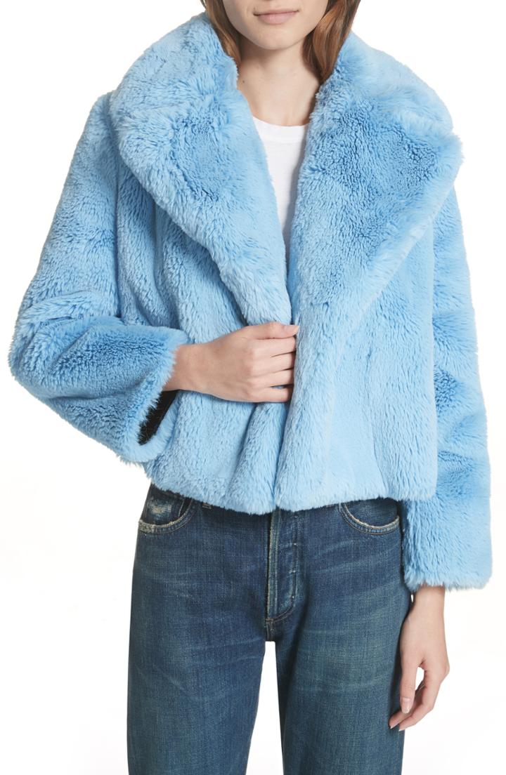 Women's Dvf Faux Fur Jacket