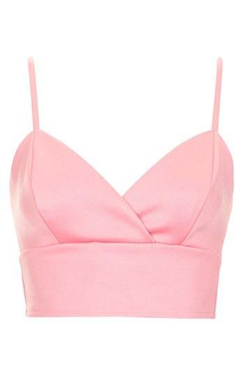 Topshop Surplice Bralette Pink