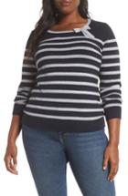 Women's Cece Bow Detail Striped Cotton Sweater