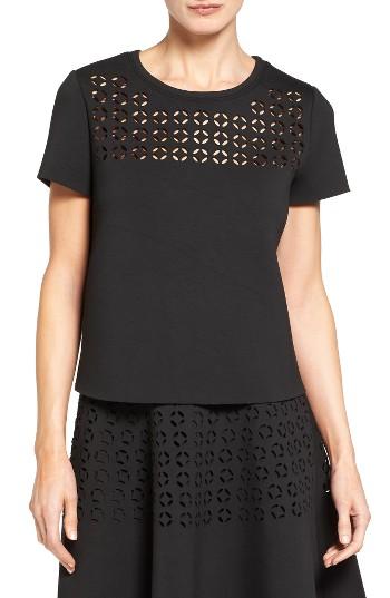 Women's Halogen Laser Cut Yoke Neoprene Top