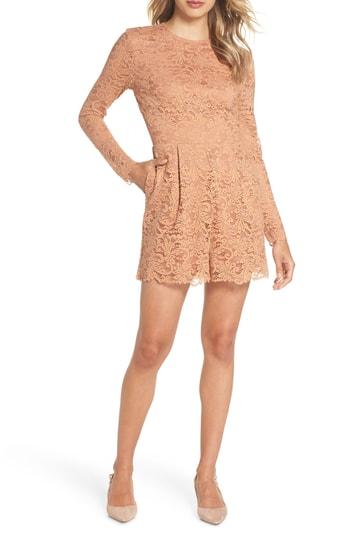 Women's Nsr Peyton Lace Romper - Coral