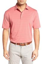 Men's Peter Millar Halifax Pinstripe Stretch Jersey Polo - Red