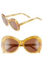Women's Elizabeth And James Palmer 54mm Butterfly Sunglasses - Amber Tortoise/ Brown