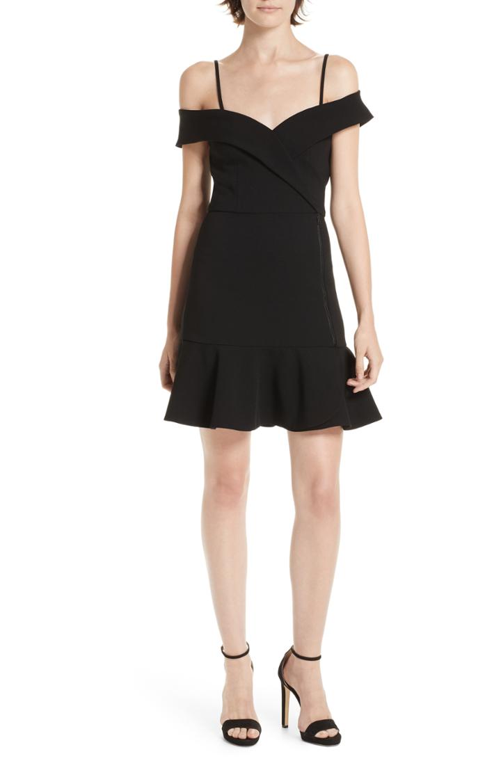 Women's Alice + Olivia Dash Cold Shoulder Faux Wrap Dress