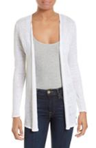 Women's Majestic Filatures Open Front Linen Cardigan - White