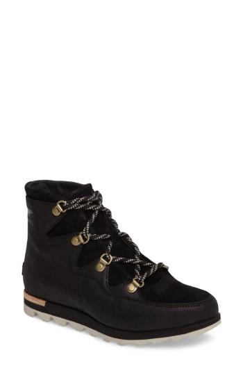 Women's Sorel Sneakchic Alpine Waterproof Bootie .5 M - Black