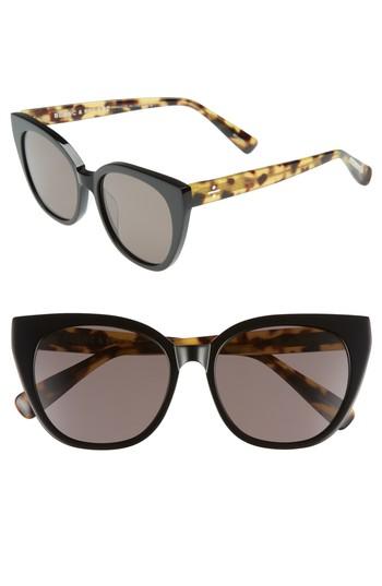 Women's Blanc & Eclare Monaco 54mm Cat Eye Sunglasses - Black/ Lemon Tortoise/ Grey
