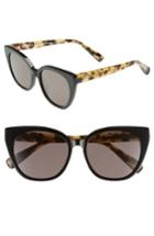 Women's Blanc & Eclare Monaco 54mm Cat Eye Sunglasses - Black/ Lemon Tortoise/ Grey