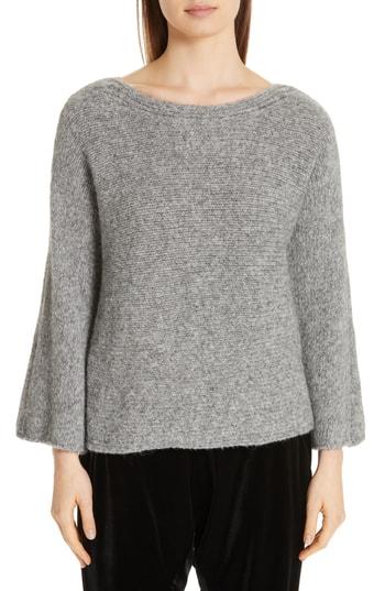 Women's Eileen Fisher Bell Sleeve Sweater, Size - Grey