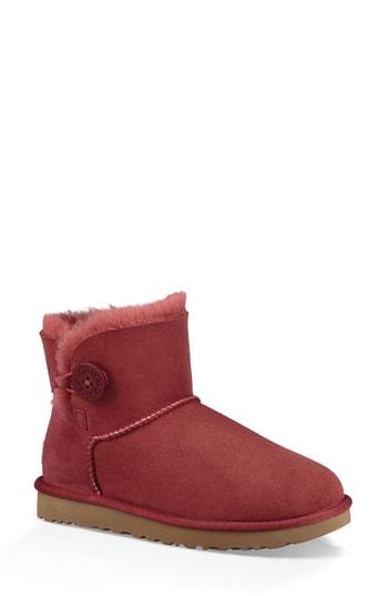 Women's Ugg 'mini Bailey Button Ii' Boot M - Red