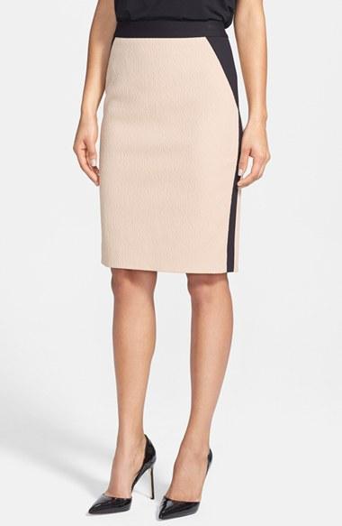 Classiques Entier 'reid' Textured Cotton Blend & Ponte Skirt Sand Shell-