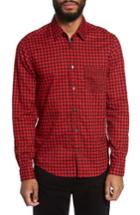 Men's Boss Lance Regular Fit Gingham Check Twill Sport Shirt, Size - Red