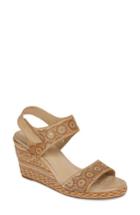 Women's Johnston & Murphy Georgiana Wedge Sandal M - Metallic