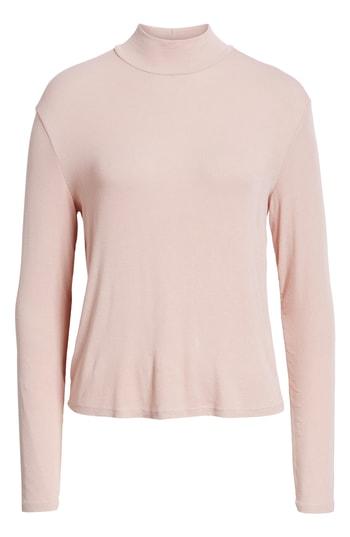 Women's Splendid Ribbed Mock Neck Crop Top, Size - Pink