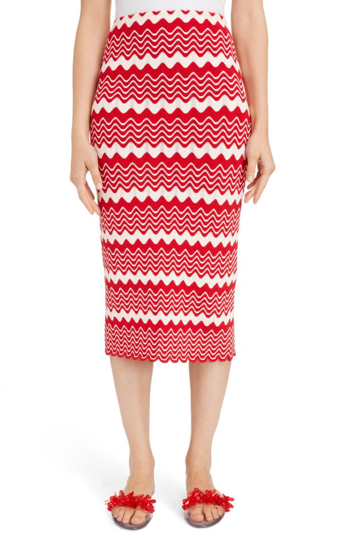 Women's Simone Rocha Wiggle Rib Tube Skirt - Red