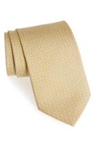 Men's Salvatore Ferragamo Dracena Print Silk Tie, Size - Yellow