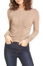 Women's Moon River Gathered Knit Top - Beige